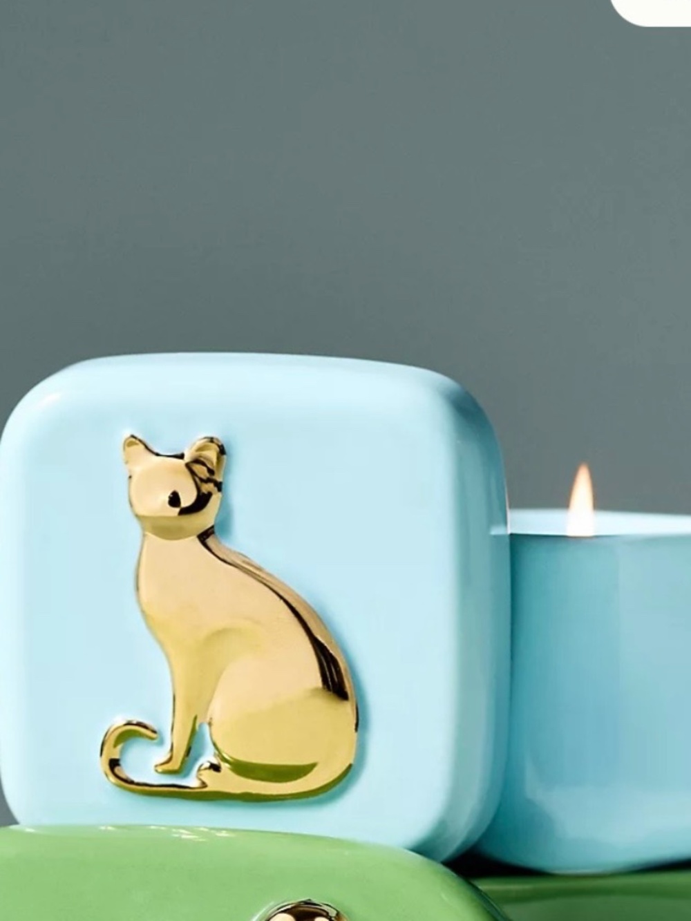 Anthropologie "Ceramic Cat Candle in Fruity Harvest Apple & Vanilla" NWT